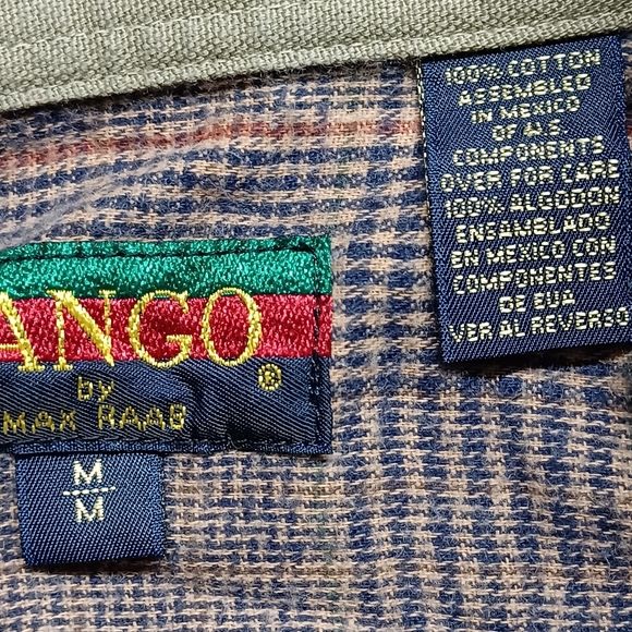 Tango by Max Raab flannel plaid shirt long sleeve Sz M - Picture 5 of 9